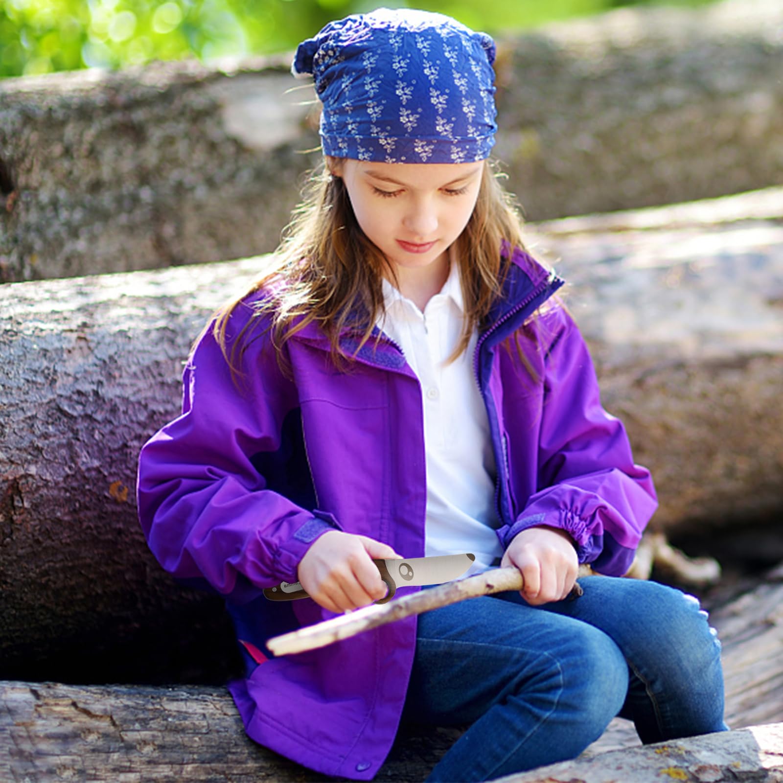 Kindermesser Schnitzmesser und Outdoormesser für Kinder-Süßem Kindermesser Führerschein-SCOUT robustes DAS Kinder Schnitzmesser für das erste große Abenteuer mit Tasche