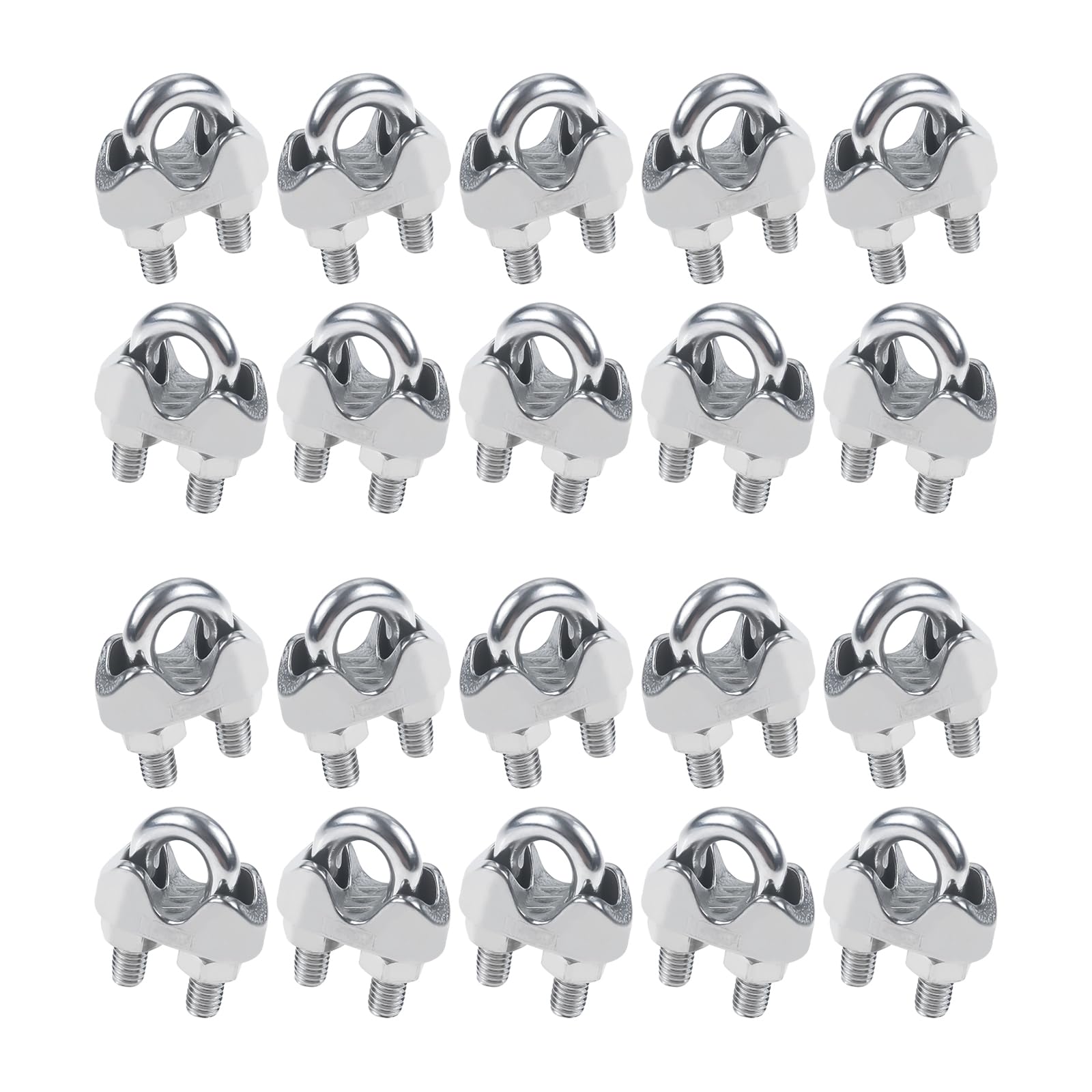 20 pz Morsetto A Forma di U Filo Pinze M2/3/4/5/6/8mm Cavo di Fissaggio Bulloni Rigging Hardware Morsetti In Acciaio Inox 304 Corda Manica(M6)