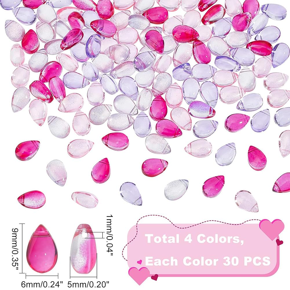 AHANDMAKER 120 Perline In Vetro Ceco A Goccia: 12 Colori, Foro Da 1 Mm, Per Bigiotteria Fai-da-te, Orecchini, Collane E Creazioni - 2