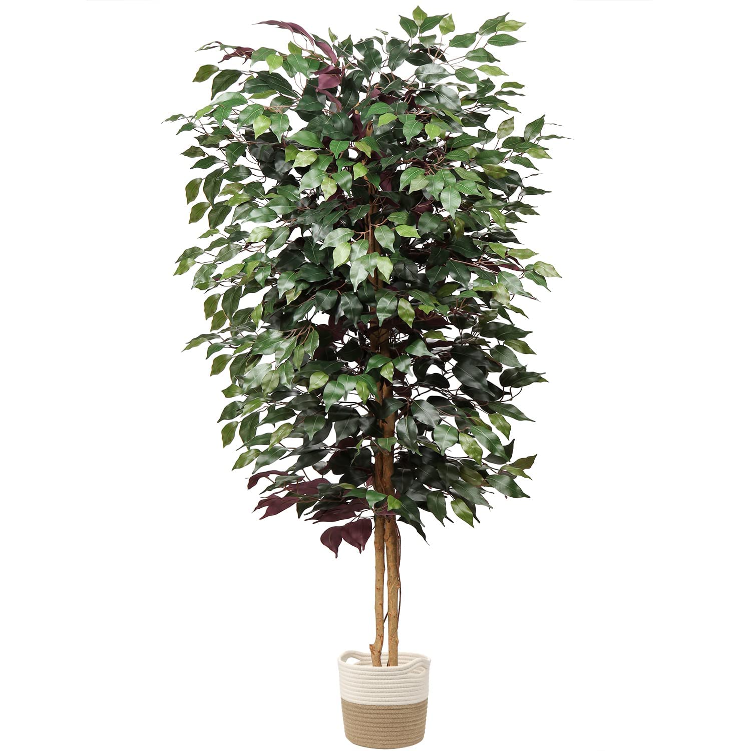 plant Artificial Ficus Tree 6ft in Cotton Pot Fake Silk Plant with