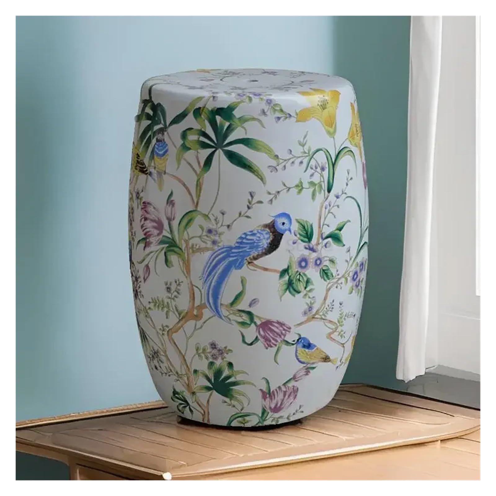 Kolorowy Ceramiczny Stołek Do Perkusji W Kształcie Kwiatka I Ptaka Siedzenia Stylu Francuskim Chińskim Boczny Łazienkowy Zmiana Butów Wykwintna Dekoracja
