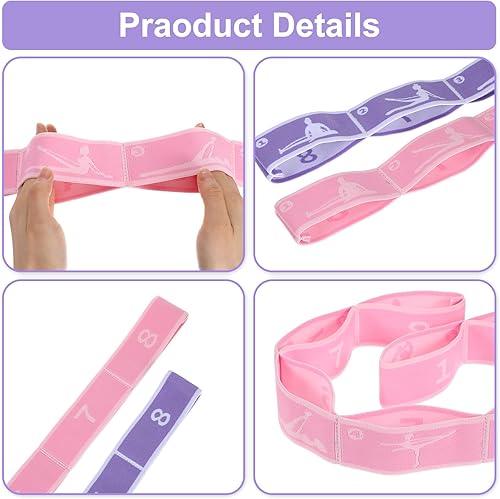 Miniatura 5 de 2 correas elásticas con bucles para niños, correas elásticas de yoga para estiramiento, bandas de resistencia elásticas para niños, gimnasia,