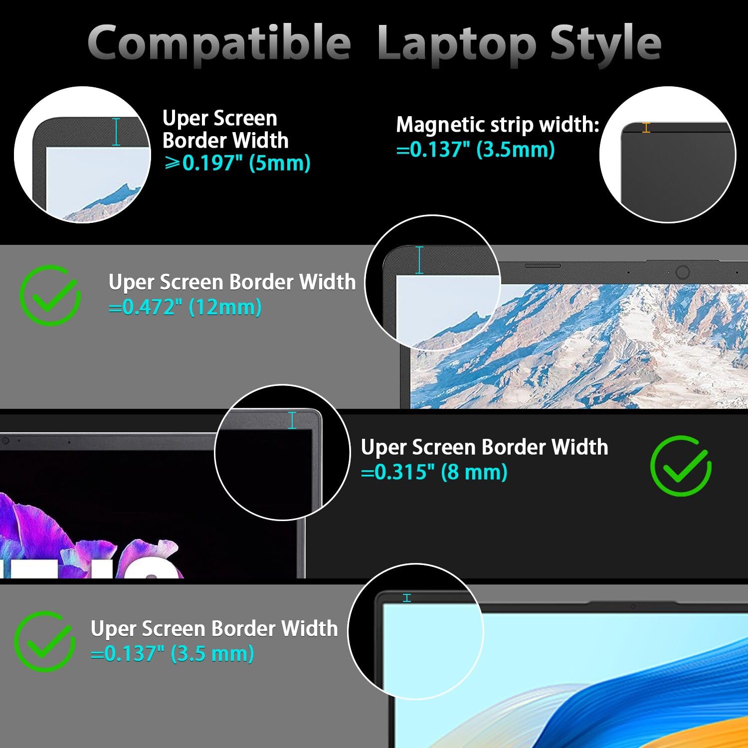 Pantalla magnética de privacidad para portátil de 13.3 pulgadas para 16:9 Widedisplay, pantalla de privacidad extraíble para computadora portátil, filtro de luz azul antirreflejos para 5