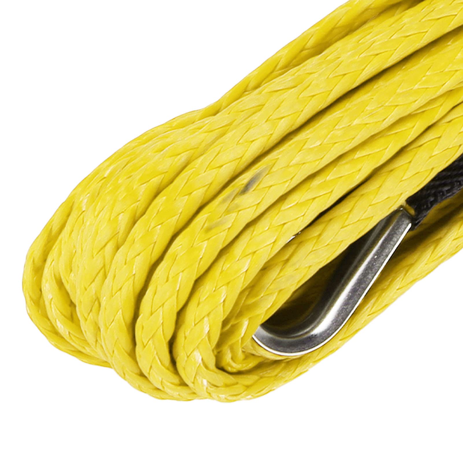 Wakects Corde de Treuil Synthétique en Nylon, 6 mm x 15 m, 7700 Lbs, pour Voitures, Tout-Terrain et Mini Camions, Jaune