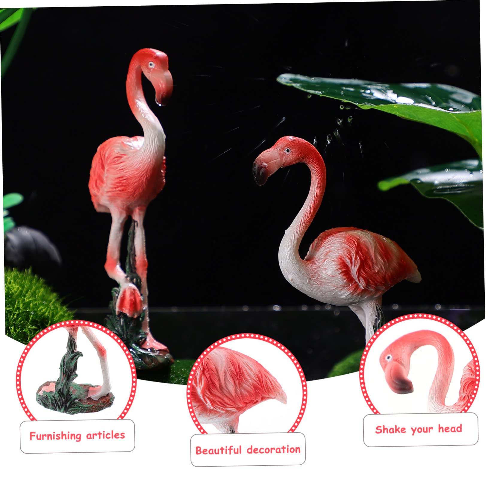 Toyvian 2 Set Ornamento Fenicottero Statue Falso Figura Di Fenicottero All'aperto Arredamento Casa Decorazioni Di Fenicotteri Per Esterni Ornamenti Di Fenicotteri Resina Rosa 2 Pezzi*2