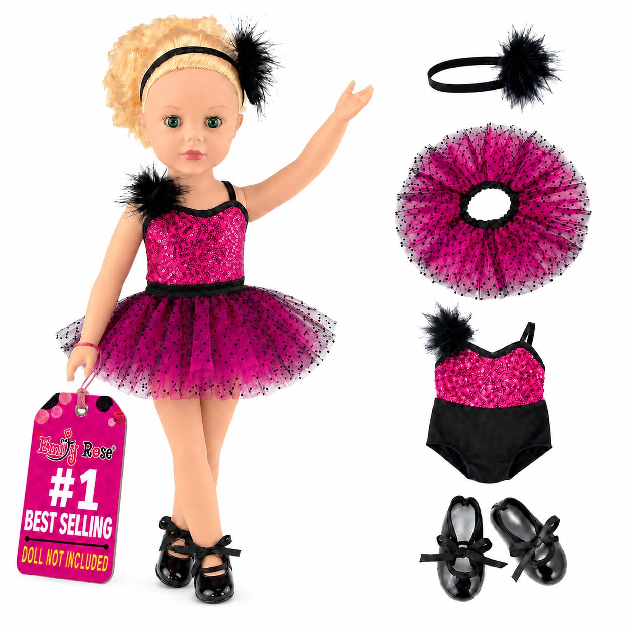 Amazon.com: Emily Rose 18 Inch Doll Ballet Clothes Set - 4 PC Pink