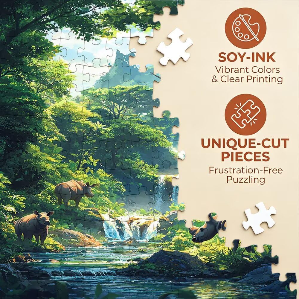 Puzzle 4000 Pezzi, Rinoceronte Forestale 3D Puzzle per Adulti Impegnativo, Educa Puzzles Artistico, Divertente E Stimolante Puzzles Decorativo per La Famiglia, Regalo e Decorazione Pareti DX0YL6-806