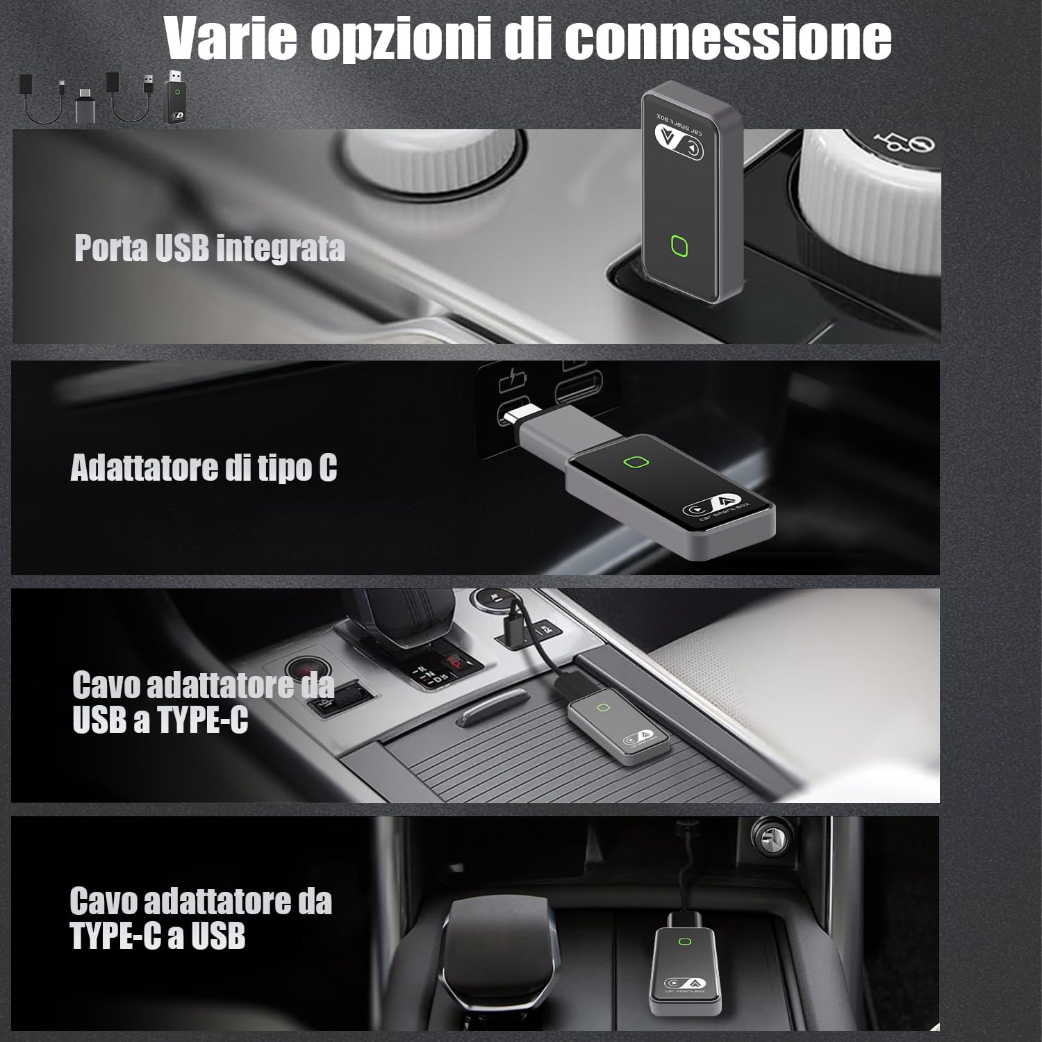 CarPlay Wireless ios & Android Auto Wireless Adattatore [2-in-1], Adattatore Converti Wired in Wireless Android Auto Wireless per Auto con Funzione Carplay o Android Auto, connessione automatica