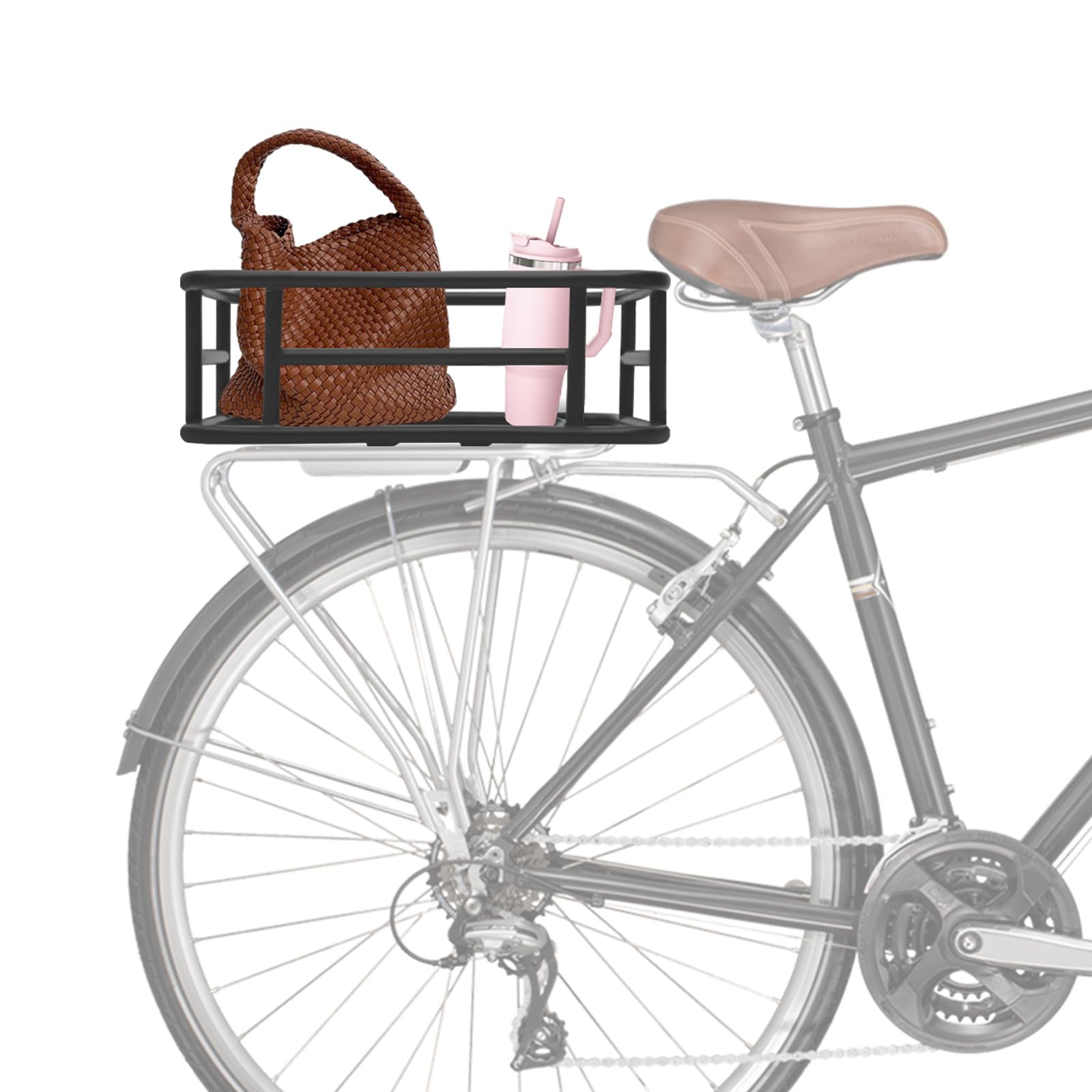 Cestino per biciclette, cestino portabiciclette, cestino posteriore della bicicletta, per la maggior parte delle biciclette con portapacchi, nero