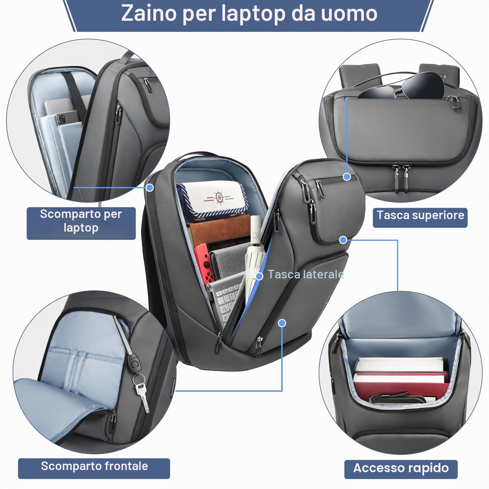 zaino laptop uomo