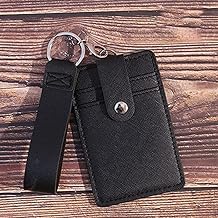 tooloflife Porte-badge en cuir synthétique avec emplacements porte-badge d'identification et porte-clés inclus Couleur unie