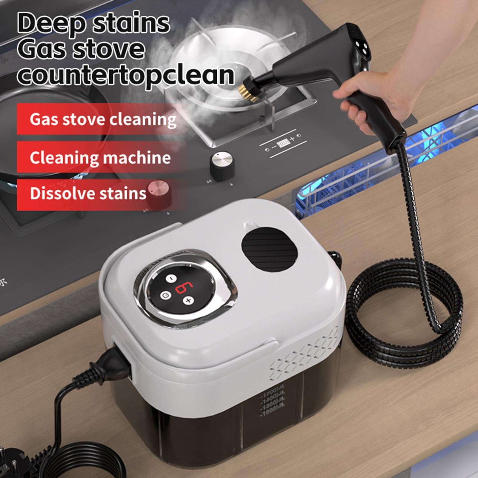 Limpiador A Vapor Para Doméstico 6 niveles de extracción de suciedad | Limpieza A Vapor para tapicería, azulejos, diván, muebles, alfombras, suelos de madera maciza, sofá
