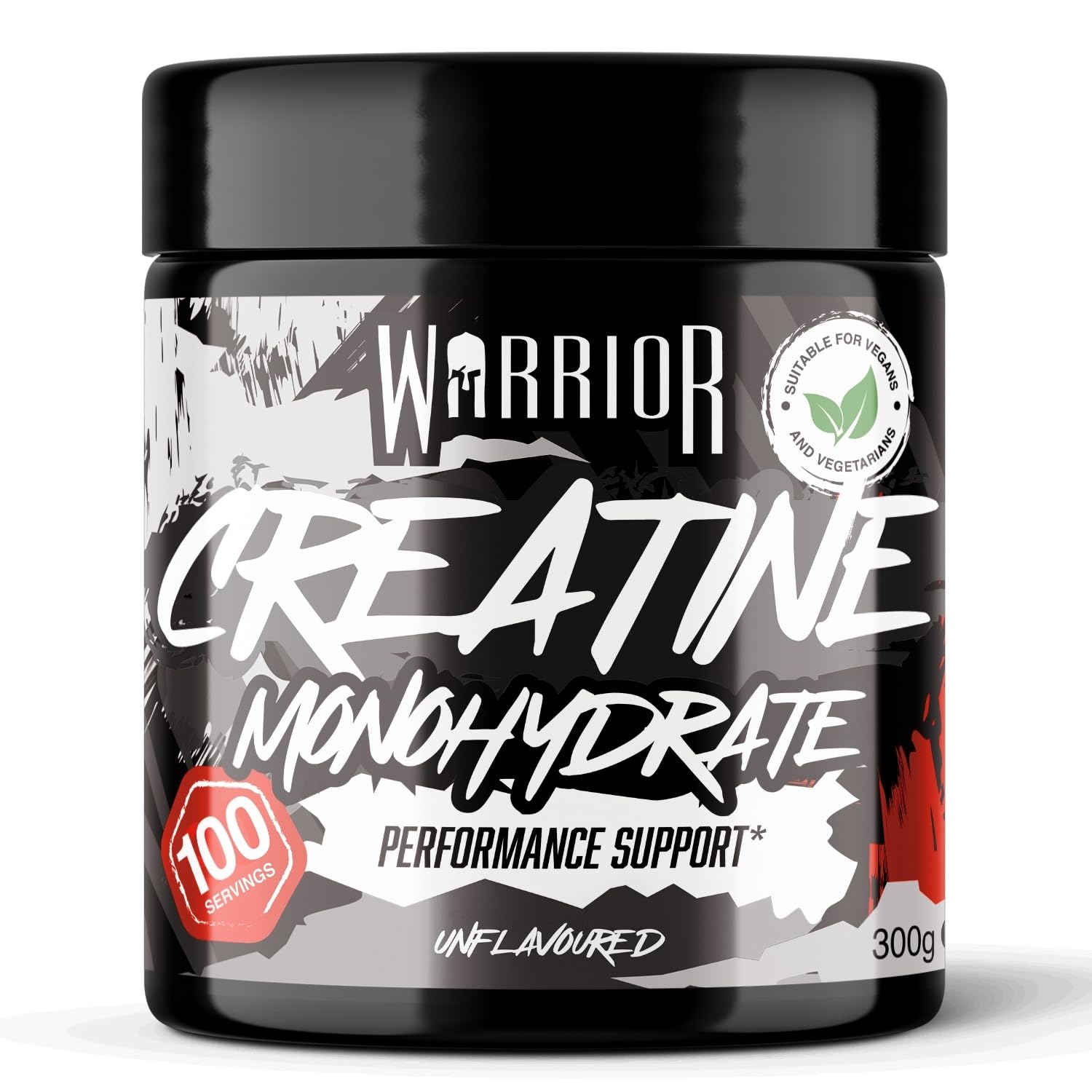 Warrior Creatine Monohydrate Powder 300g (60 Servings) – Pure Micronised Creatine Powder Supplement for Men & Women, Pre & Post Workout Strength, Muscle Growth & Recovery, Vegan – Unflavoured