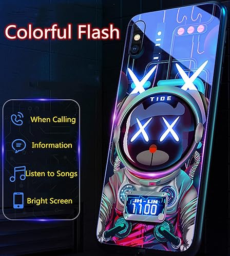 Miniatura 7 de Funda compatible con iPhone 14 Pro Max de vidrio templado colorido y luminoso, funda protectora para teléfono celular, funda LED brillante de TPU a