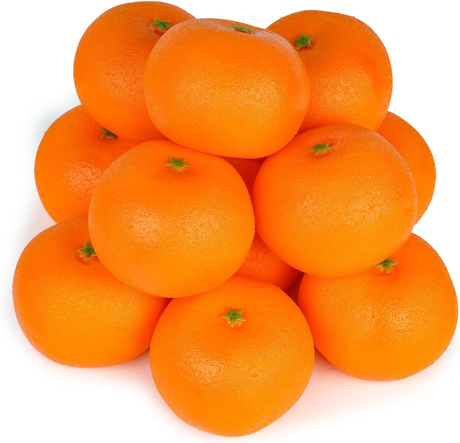 HAKSEN 12 Pack Lifelike Fake Oranges - Realistic Artificial Faux Fruit for Kitchen Decor, Home Displays, Photography Props