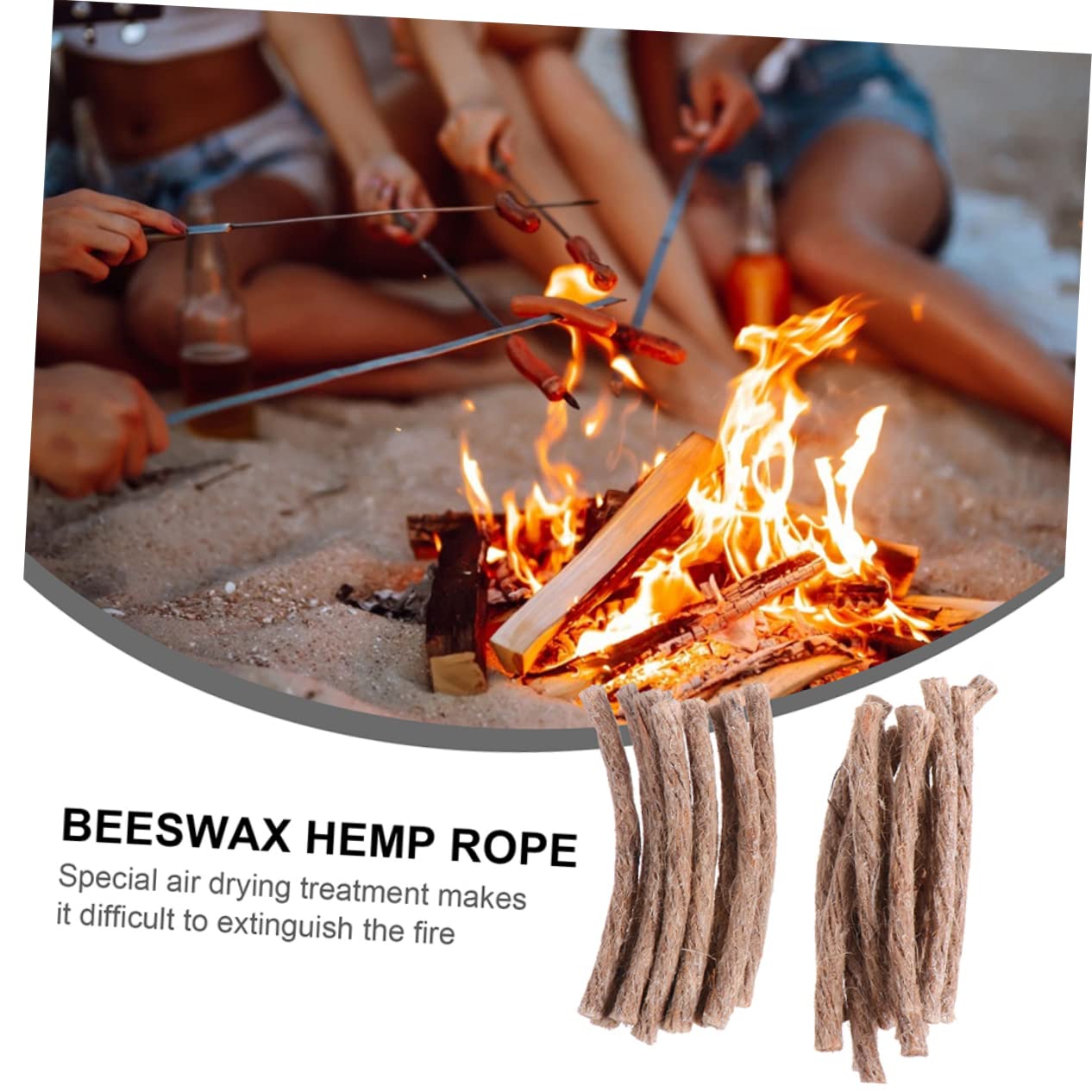 Anneome 60pcs Wick Cord Fire Starter for Camping Barbecue Lightweight Survival Lighter for Easy Use Outdoor Activities Emergency Situations