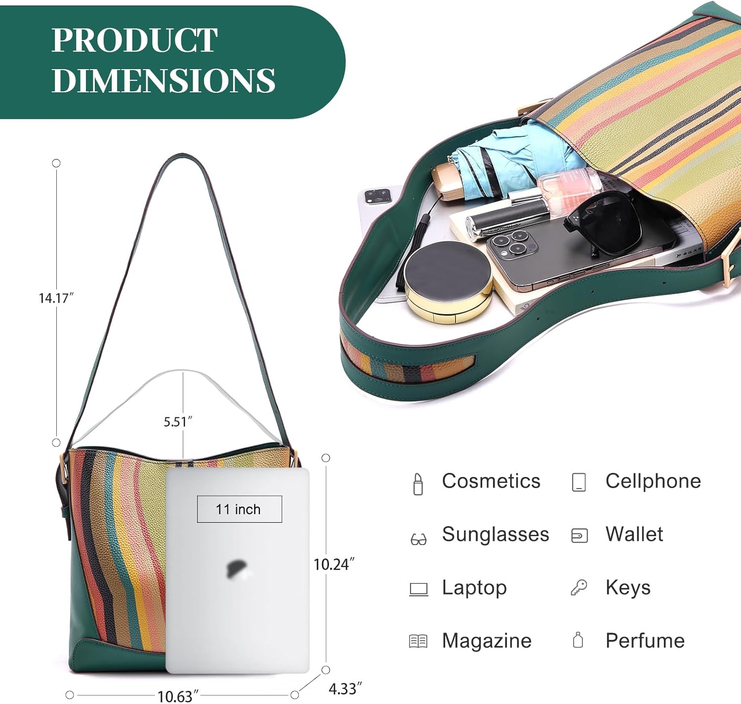 BOYATU Genuine Leather Purse for Women: Leather Bucket Shoulder Bags for Ladies - Designer Tote Handbags for Travel