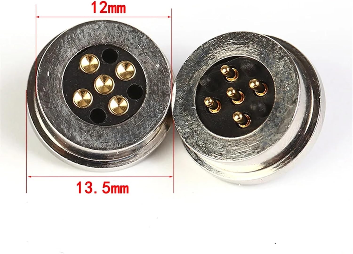 1sets Spring-Loaded Magnetic Pogo Pin Connector 5 Pin Pitch 13.5 MM Through Hole Male Female 2A 5V DC Power Charge Probe