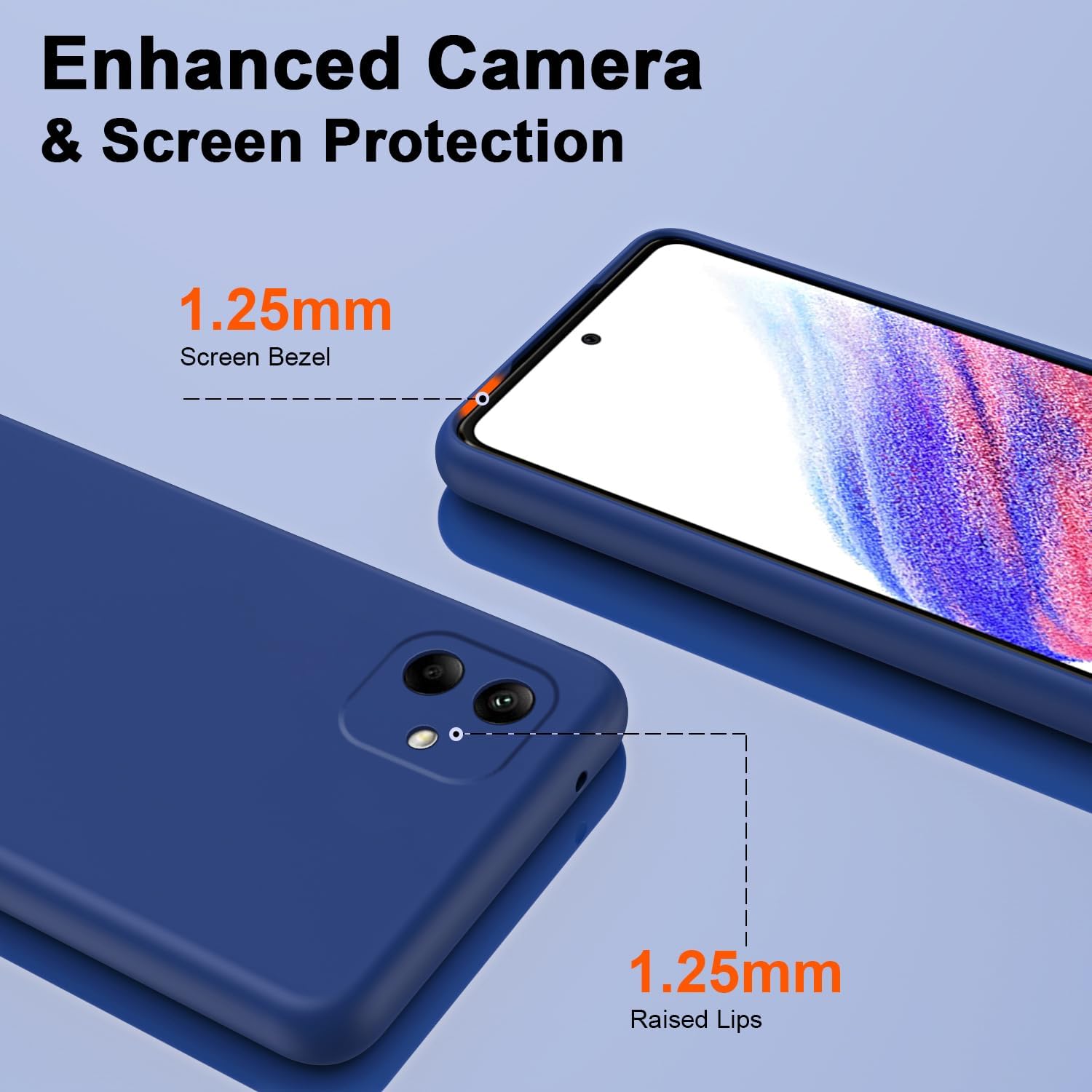 Raised edges for camera and screen protection