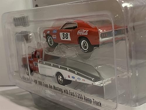 Miniatura 5 de Greenlight Hollywood 51269 1969 Trans Am Mustang & Ford F-350 Rampa Camión Allan Moffat Racing #38 Escala 1/64