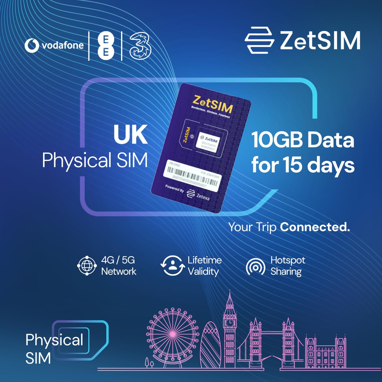 United Kingdom Local SIM Card | Unlimited Data for 7 Days | 5G/4G LTE Prepaid Travel eSIM for United Kingdom | Voice & SMS Supports No Roaming Charges | No Contract requried (10GB for 15 Days)-image-38