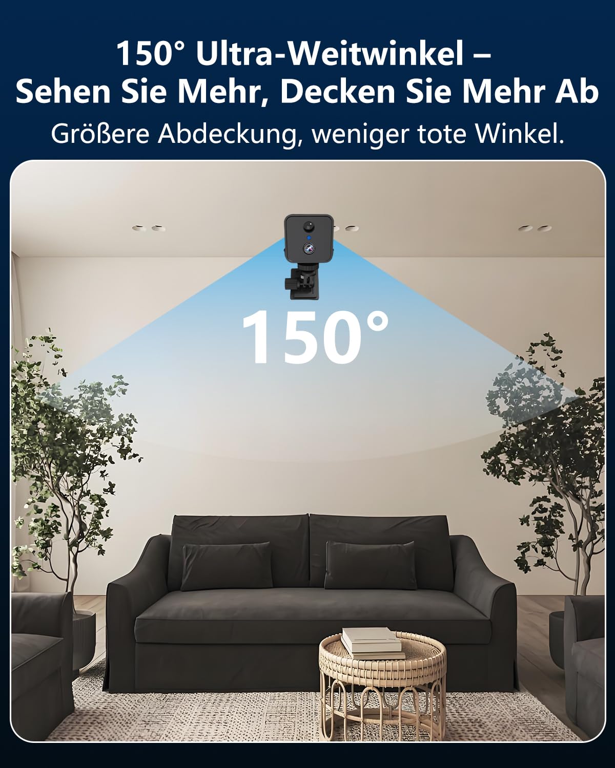 Mini Kamera, Bextgoo 4K Mini Überwachungskamera Innen WLAN mit Überlegener Nachtsicht –Völlig Blendfrei, Ultra Niedriger Stromverbrauch, 50 Tage Betrieb, 30-Tage Cloud-Test + Lokaler Speicher, Schwarz