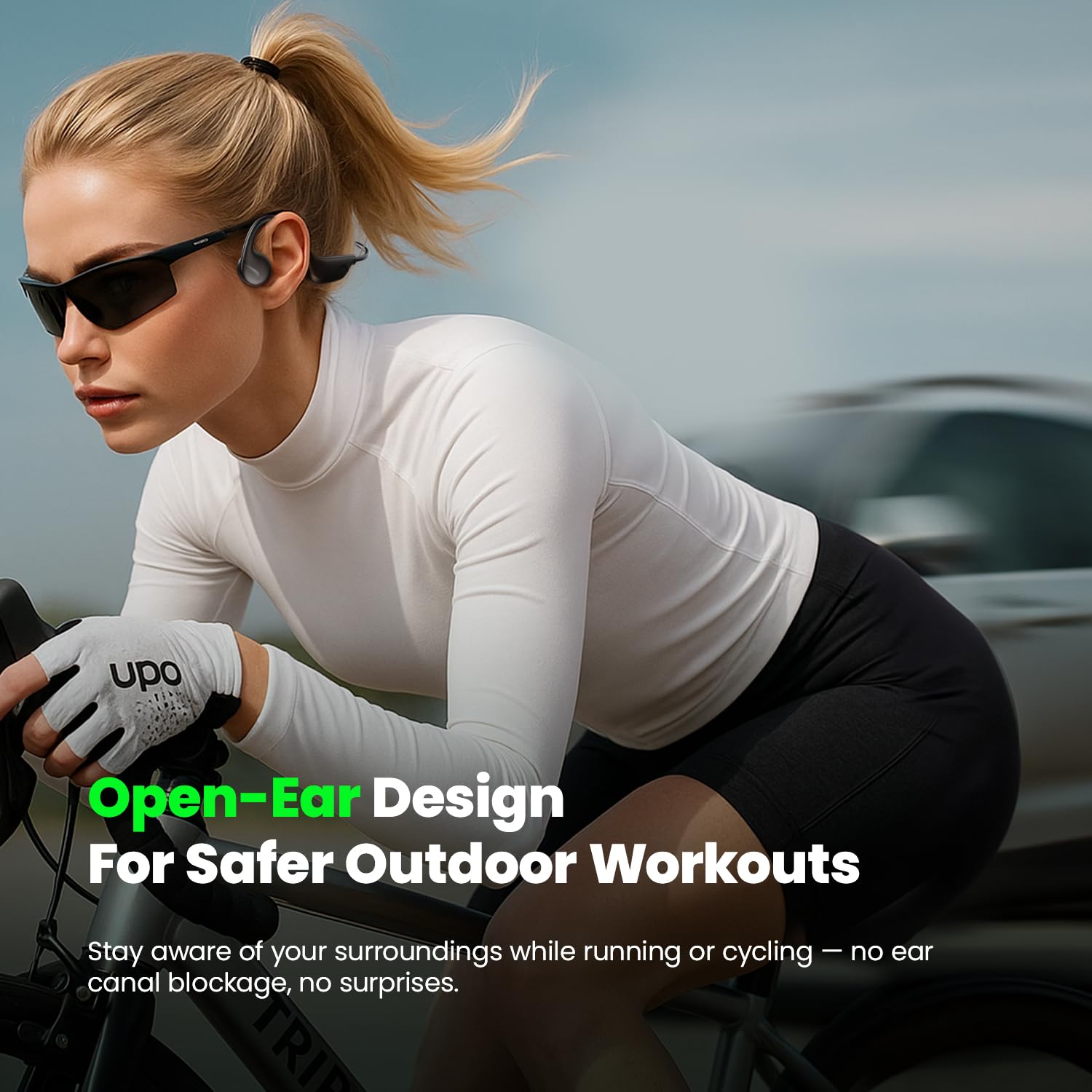 Cuffie a conduzione ossea, Bluetooth V6.0, auricolari a conduzione ossea con microfono, cuffie a orecchio aperto, 12 ore di autonomia, cuffie sportive wireless IPX5 impermeabili per corsa, passeggiate
