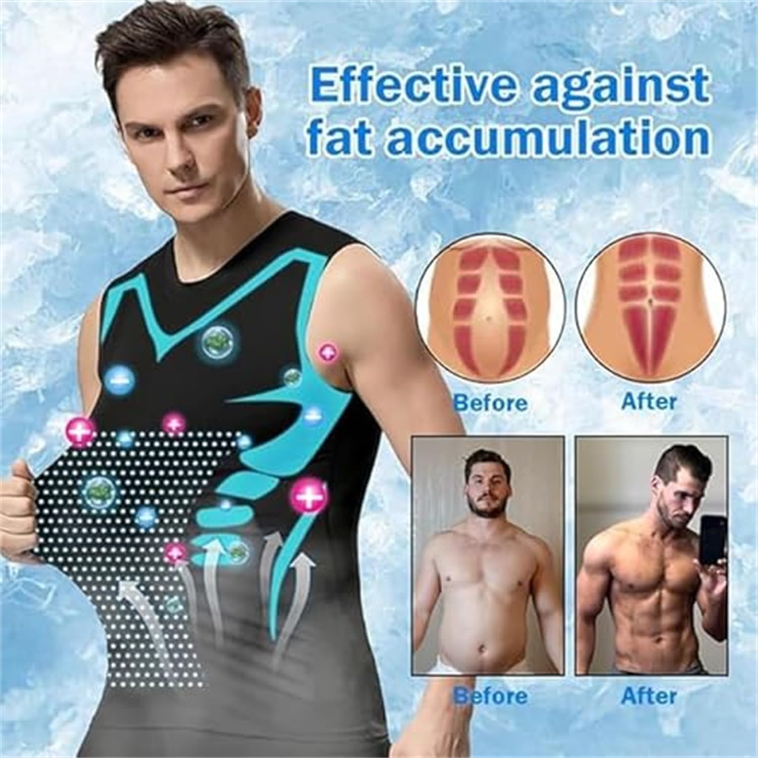 Vitaboost Maillot de compression sans manches pour homme pour construire un corps parfait, gilet de sport sans manches, gilet de compression gainant