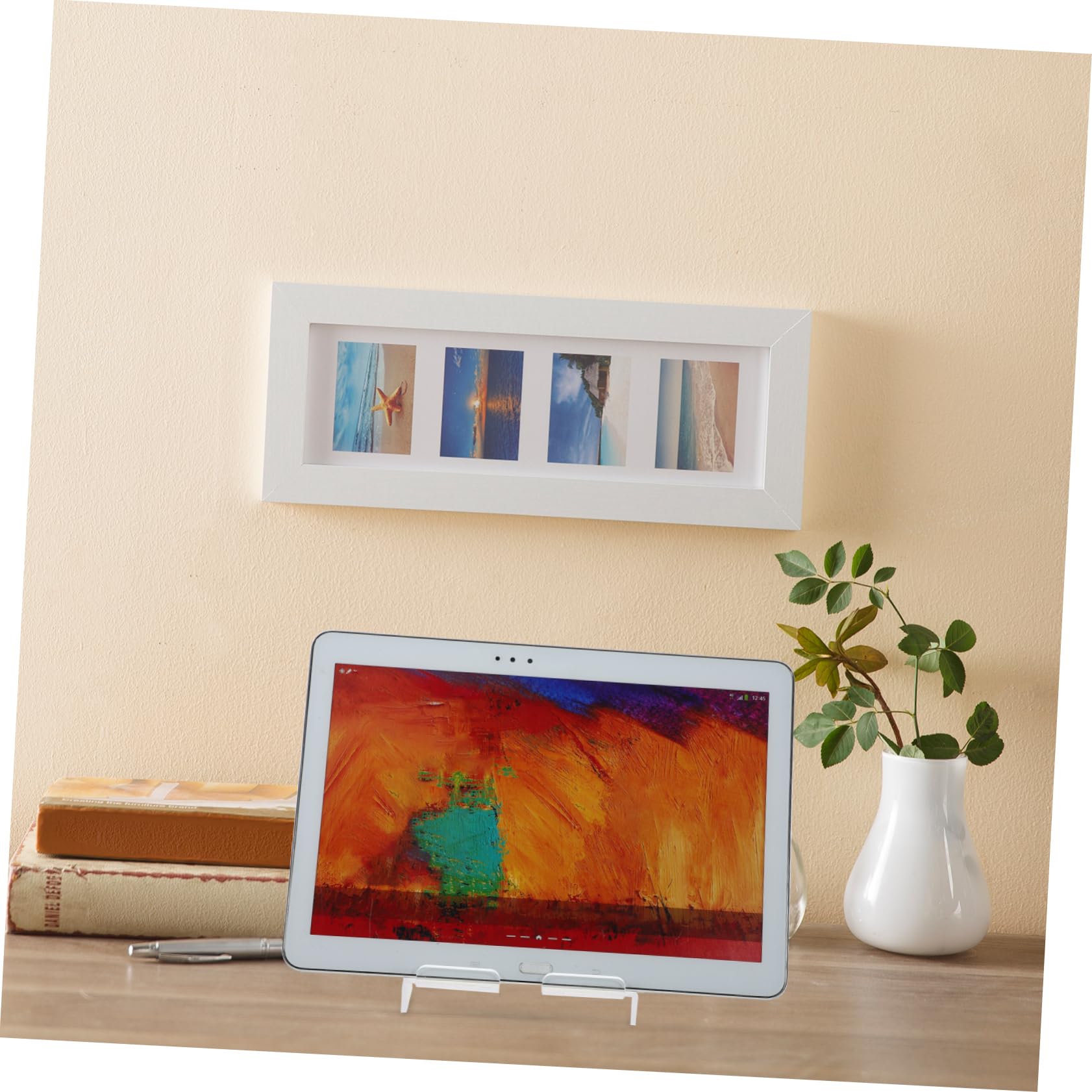 Uonlytech 5pezzi Supporto Per Tablet Regolabile Trasparente Stand Da Scrivania Portatile Per Ufficio e Casa Per Videochiamate e Visione Di Film Design Compatto e Antiscivolo