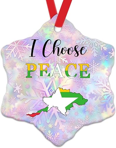 Miniatura 8 de WoGuangis Adorno patriótico de simboy nacional birmania adornos de cerámica para decoraciones de Navidad, Birmania I Choose Peace, adorno colgante