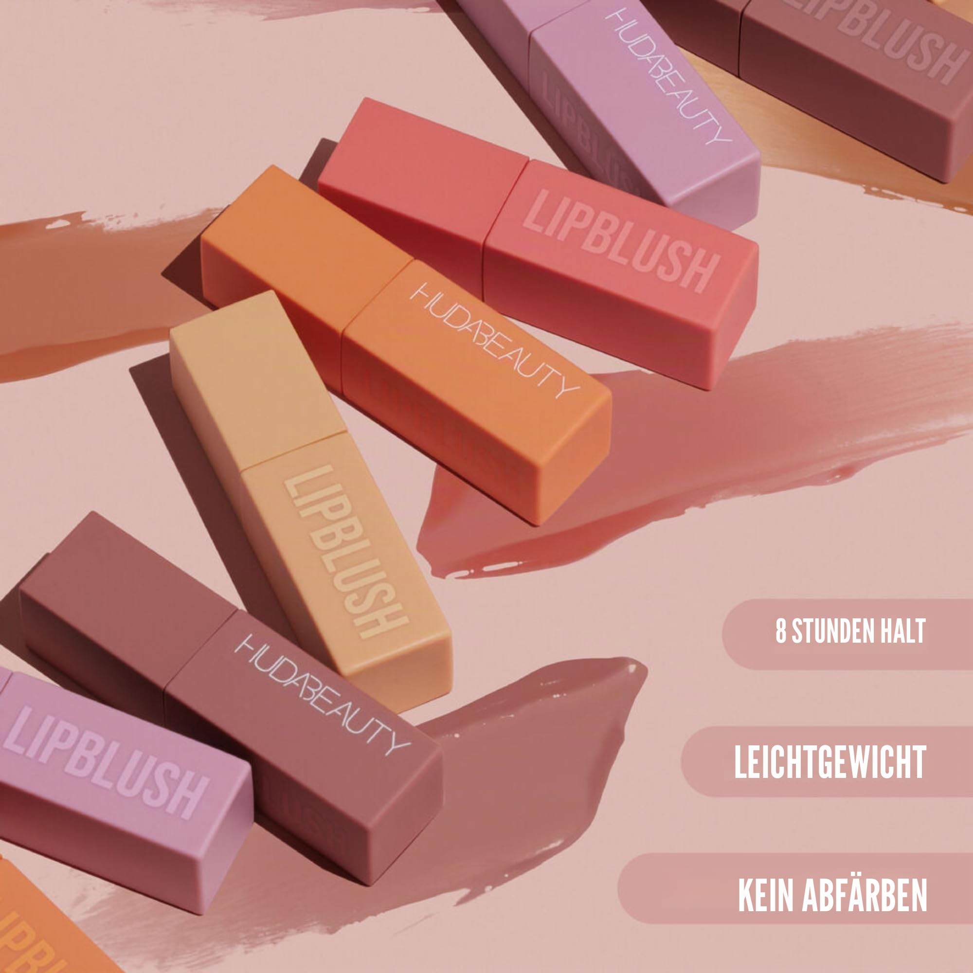 Huda Beauty Original Lip Blush Lippenfarbe, feuchtigkeitsspendend, cremig, für Lippen und Wangen, 6 ml, von Bella, Apricot Kiss