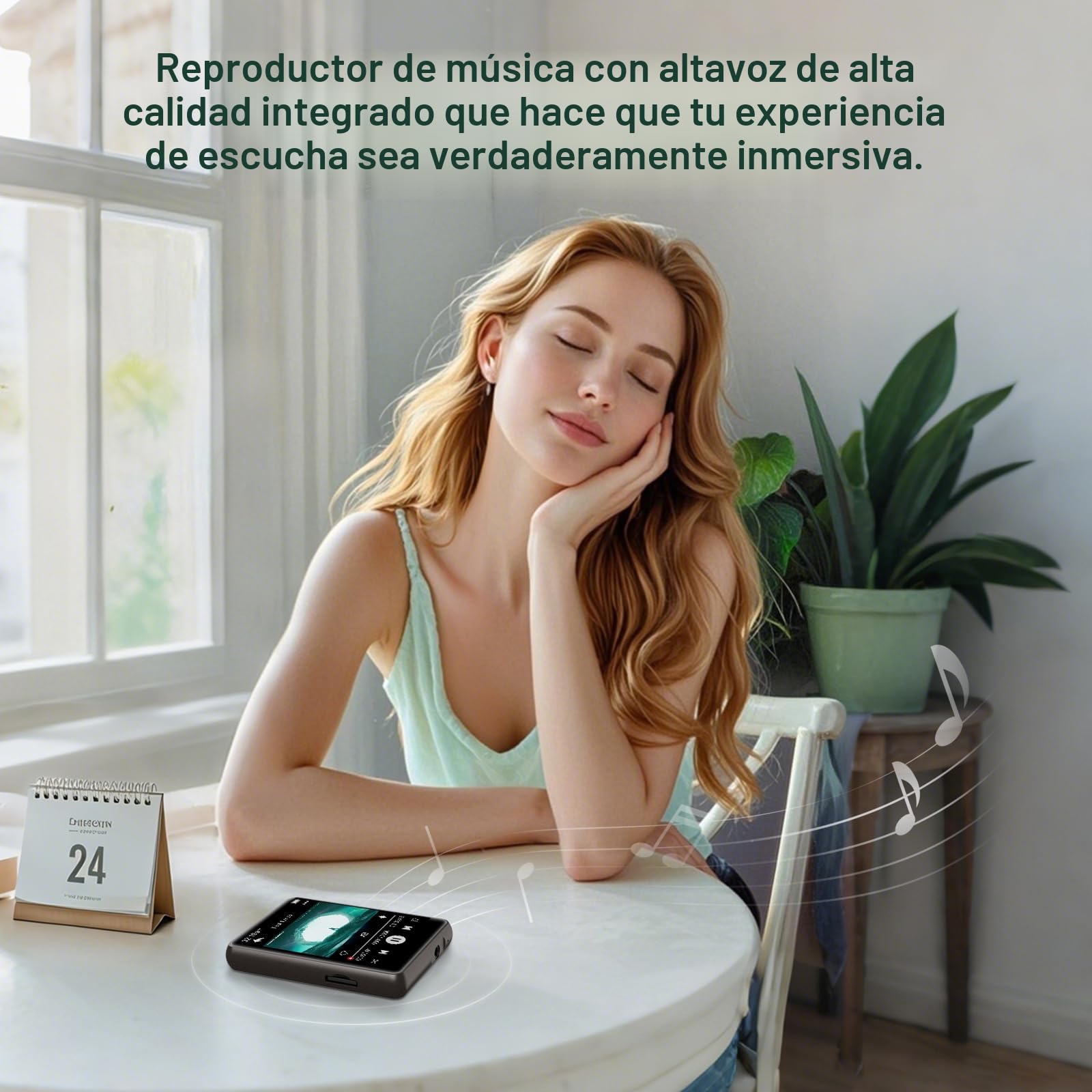 128 GB Reproductor MP3 Bluetooth 5.3, Reproductor MP3 Deportivo ZAQE con Pantalla Táctil de 2,4", Altavoces de Alta Definición Integrados, Radio FM, Entrada de Línea, hasta 512GB (Negro)