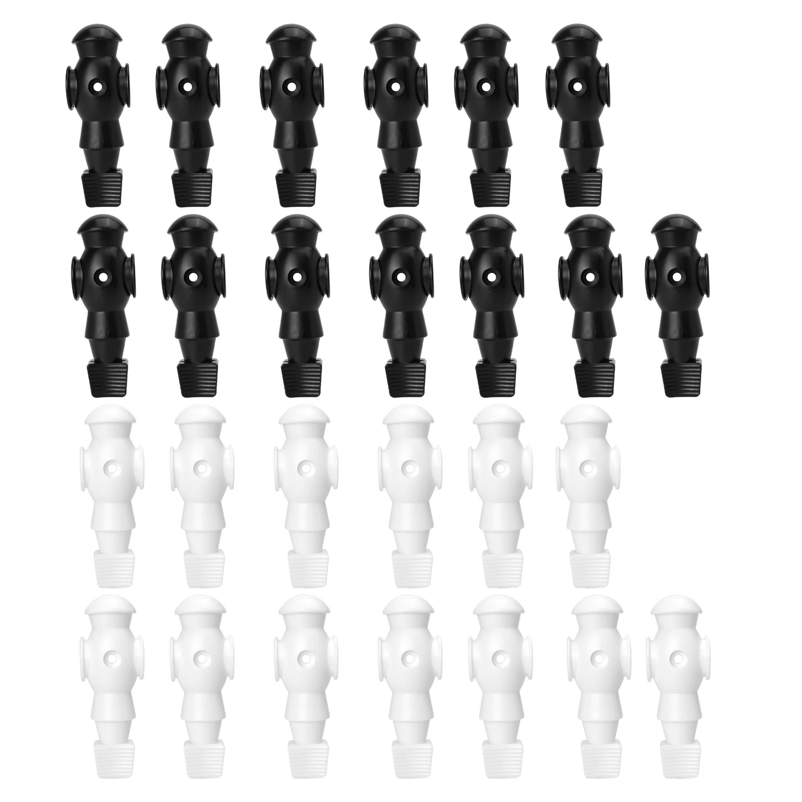 26PCS Foosball Men, Soccer Player Set - Plastic Replacement Parts for Football Table (13 Black, 13 White)