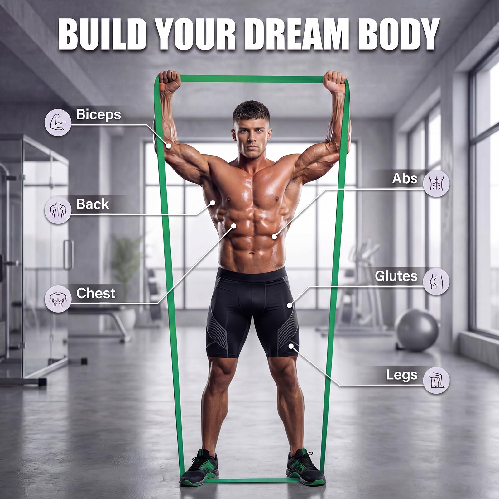 Hoikwo Set Elastici Fitness 5 Livelli di Intensità,con Ancoraggio Porta,Maniglie e Borsa,Elastico Palestra per Trazioni,Stretching,Yoga e Ginnastica