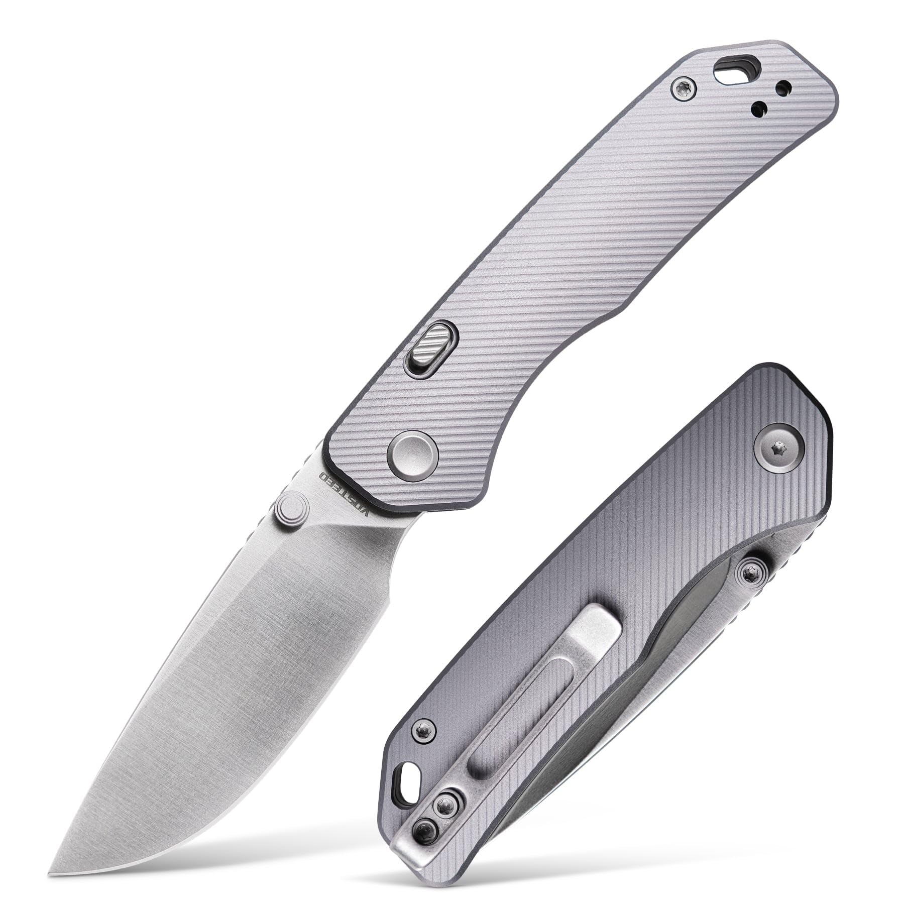 Vosteed Marten Pocket Knife, 2.98" 154CM Blade, Top Liner Lock, Micro Milling + Particle Anodized Aluminum Handle, EDC Folding Knives for Men &amp; Women’s Gifts - A1601