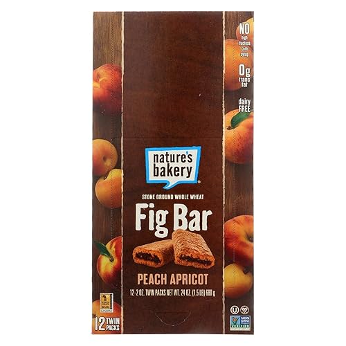 Nature's Bakery Barra de higos de trigo entero, melocotón y albaricoque, 2 onzas (paquete de 12)