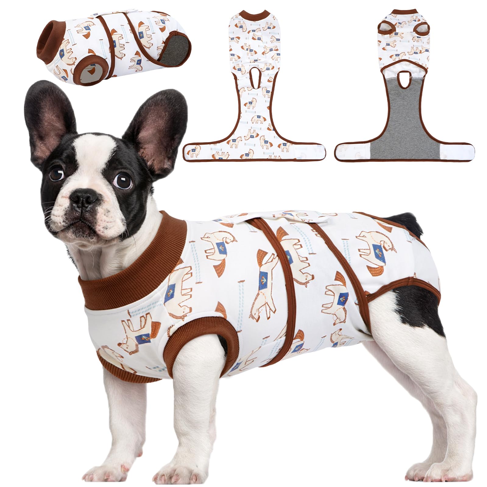 Kuoser Dog Recovery Suit for Post-Surgery Care, Spay Neuter Bodysuit for Female & Male Dogs, Anti-Licking Surgical Onesie, Snug Fit for Abdominal