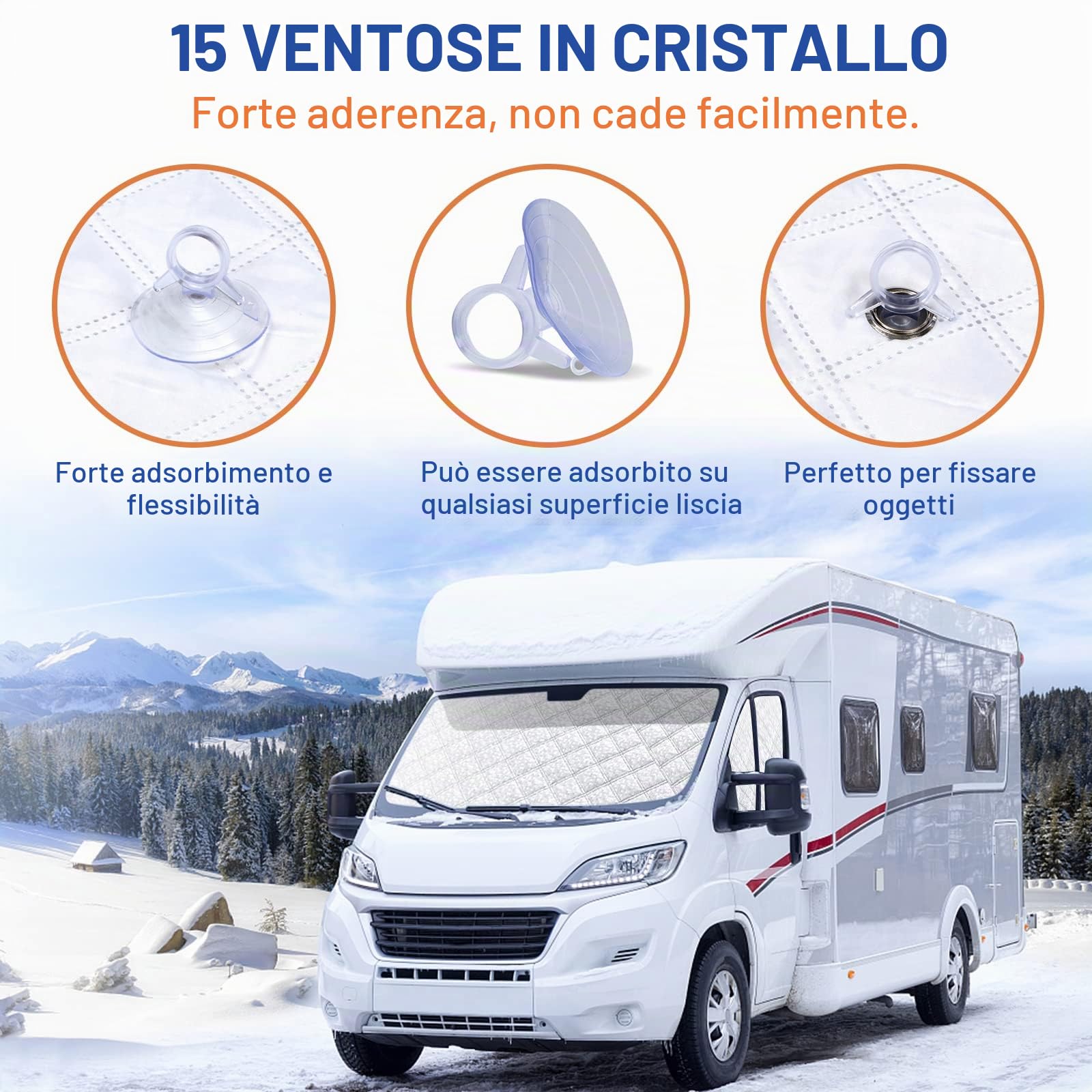 Copertura Parabrezza per Ducato2006-2021, Oscurante Termico Interno Parasole per Parabrezza ,Camper Accessori Interni(3 Pezzos)