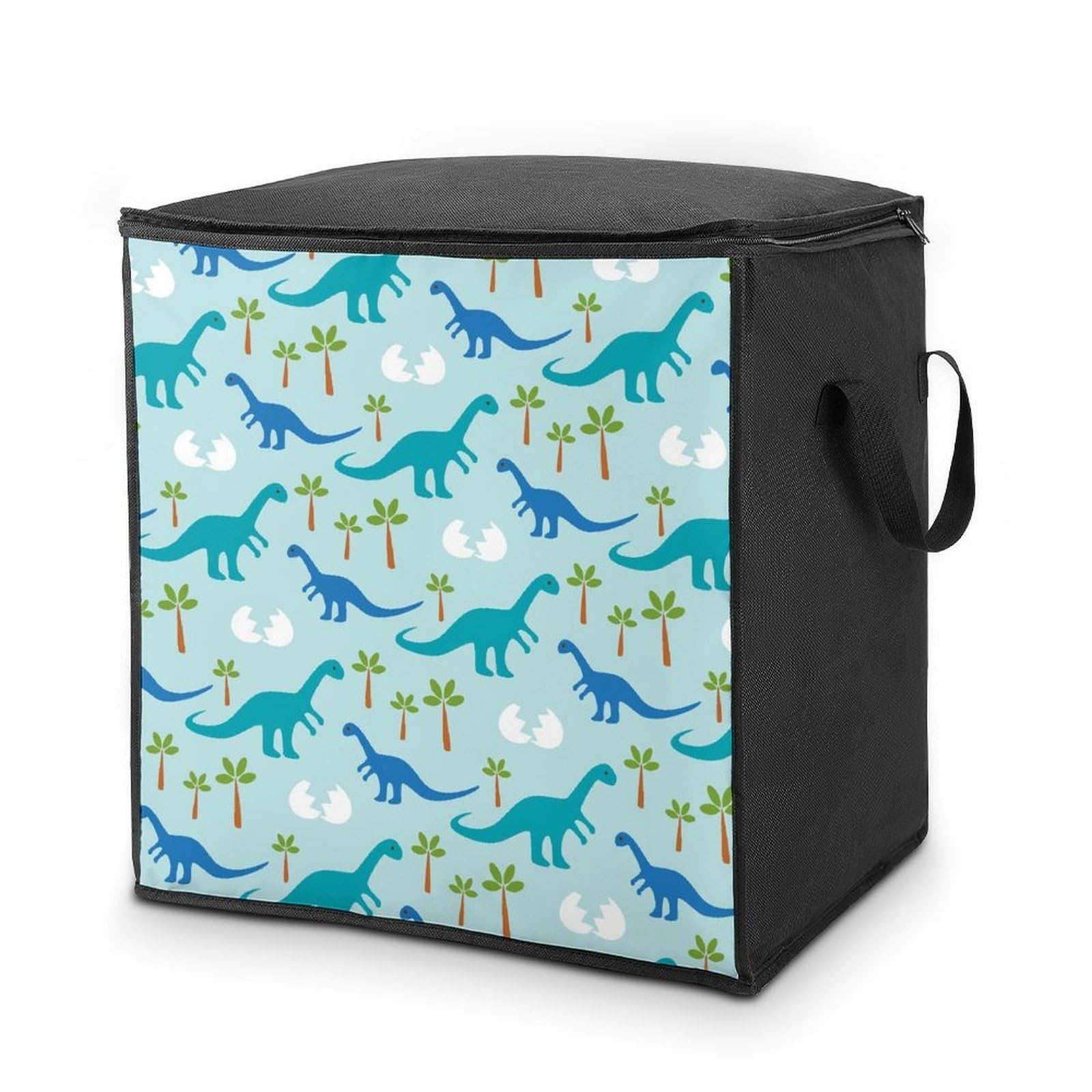 Lyfthologen 70L Storage Bags, Cute Anime Dinosaurs Storage Box with Lid Zipper And Handles, Clothes Bags for Quilt, Blankets, Bedding