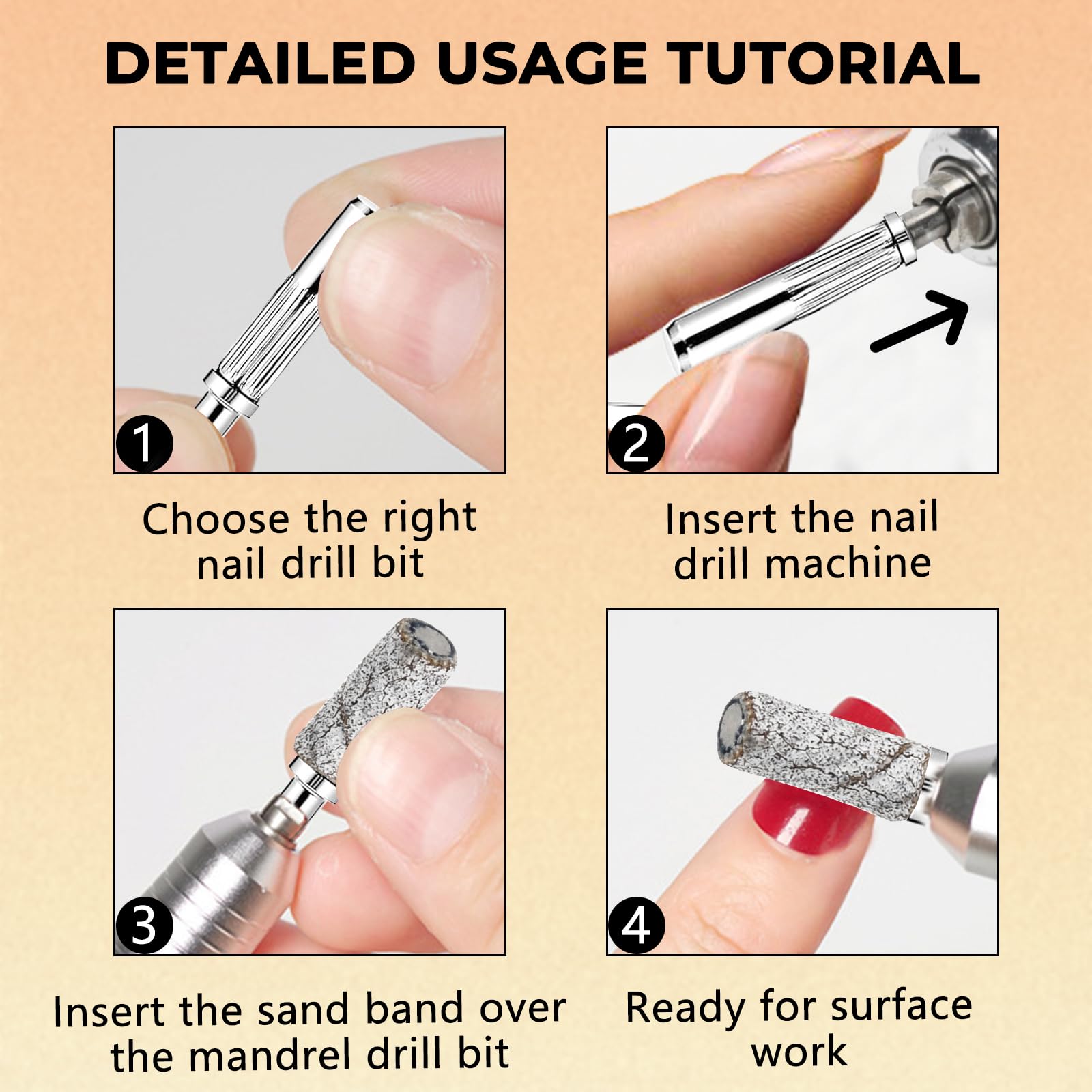 40 punte per trapano a mandrino piccolo, 3,1 mm, mini nastro abrasivo per trapani elettrici, limatrici, accessori per manicure (40)