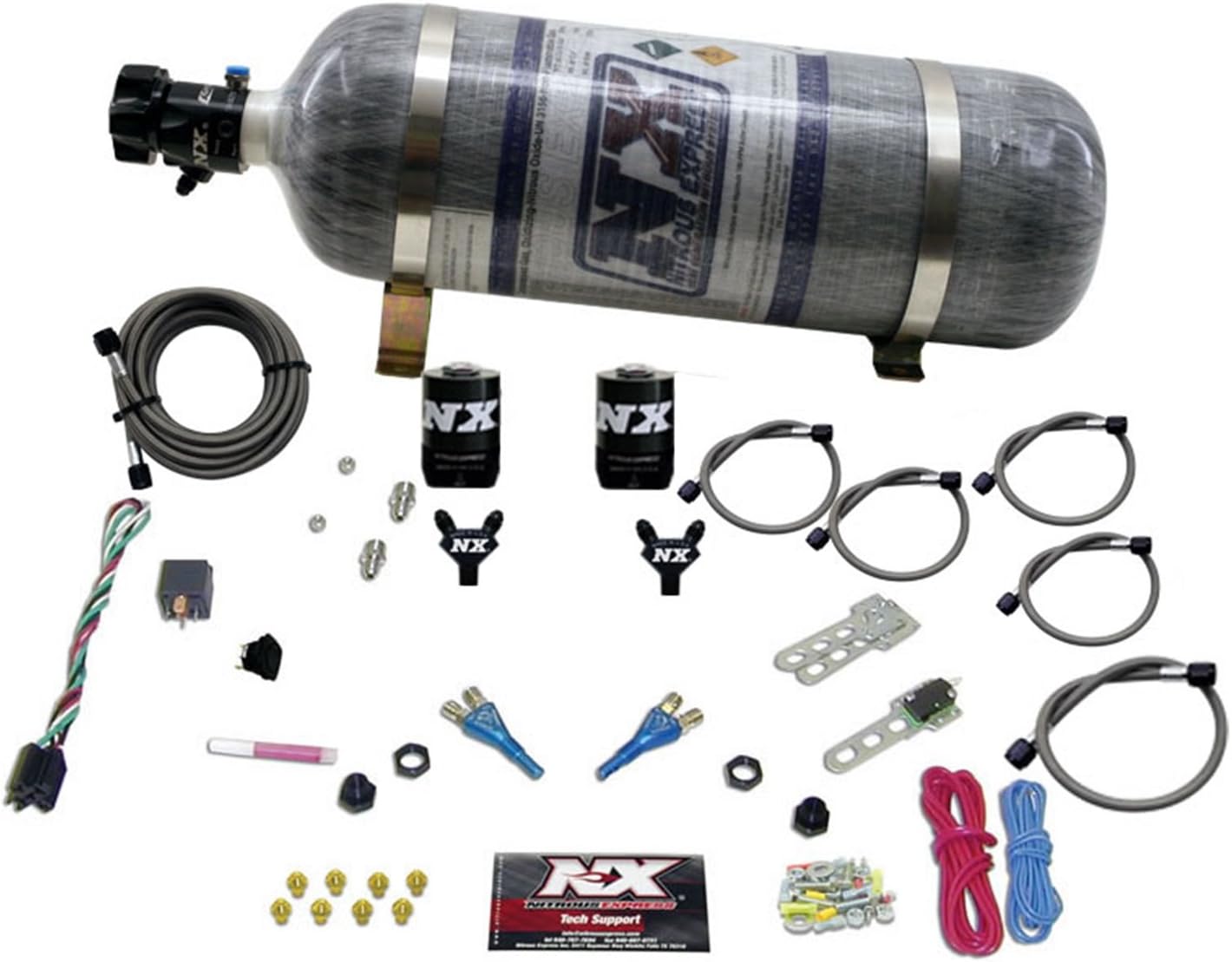 Nitrous Express - Dodge EFI Full Race Dual Nozzle Nitrous Kit (100-300HP) w/Composite Bottle (20315-12)