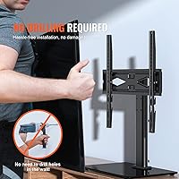 Vista 5 de VEVOR Soporte universal para TV de 32 a 55 pulgadas, soporte giratorio de altura ajustable con base de vidrio templado para dormitorio, sala de estar