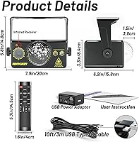 Vista 4 de caivimvn Luces de fiesta, luz de discoteca de DJ, luz de bola de discoteca, luces estroboscópicas activadas por sonido, luces de escenario