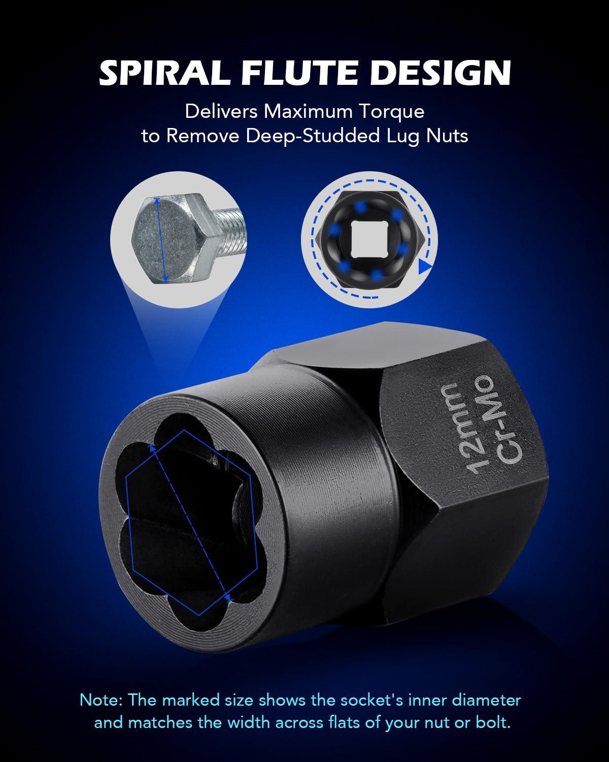 Orion Motor Tech Estrattore Dado Antifurto 13 Pezzi Set di Prese Estrattore di Bullone e Viti per Dadi Danneggiati o Arrugginiti, Estrattore di Viti Metriche e SAE, Quadrato 3/8"