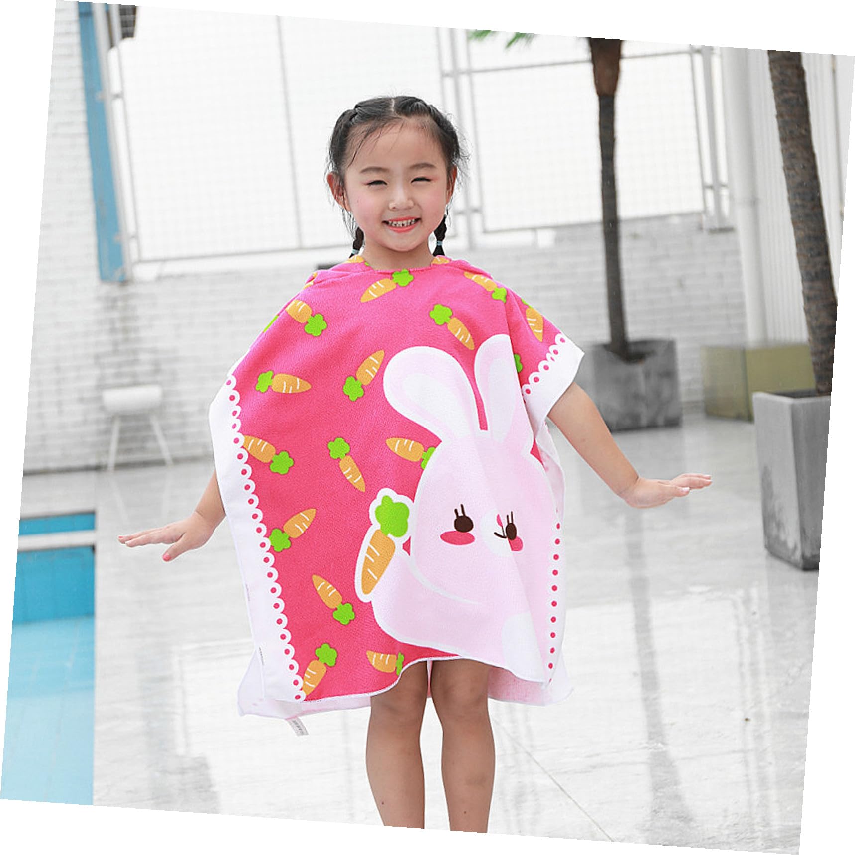 ABOOFAN 5St Bademantelumhang für Kinder Kapuzenhandtücher für Kinder Babyhandtücher Badetuch strandtücher Bademantel Strandtuch mit Kapuze badetücher superfeine Faser