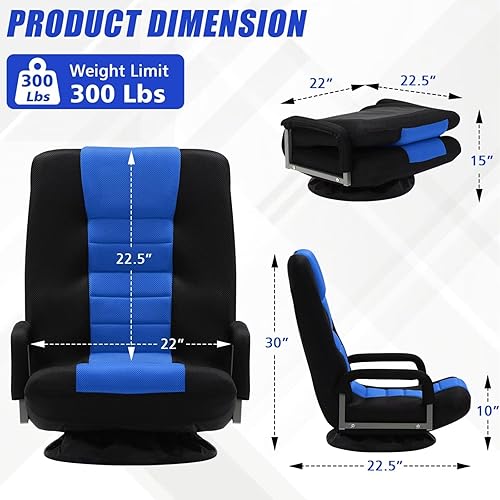 Miniatura 3 de ACIPENSER Silla giratoria para juegos multiusos para jugar videojuegos, televisión, lectura con reposabrazos soporte lumbar y respaldo de 6