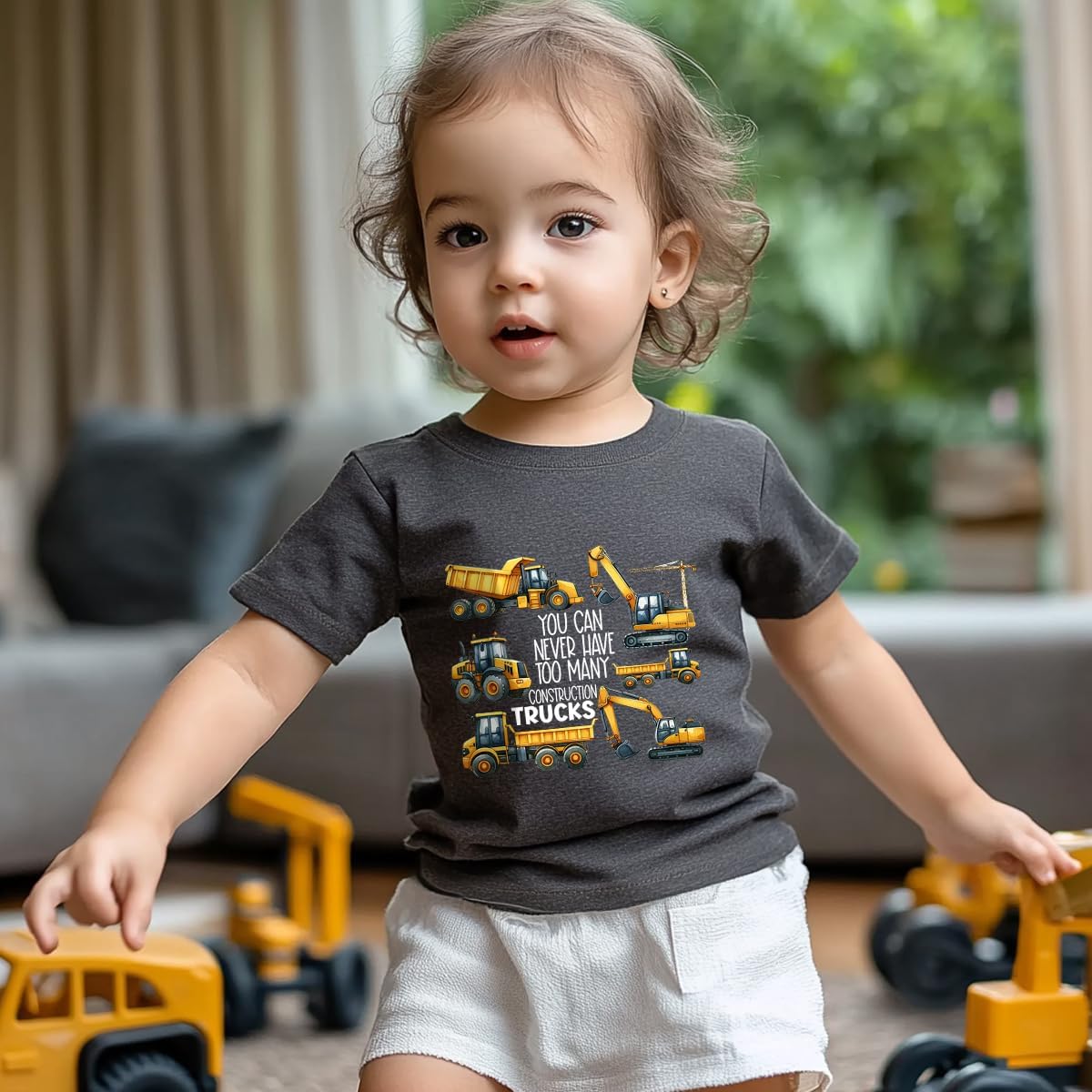 A Little Dirt Never Hurt Toddler Summer Shirt Kids Boys Girls Bulldozer Construction Tee Tops Clothes Size 2-7T - Image 3