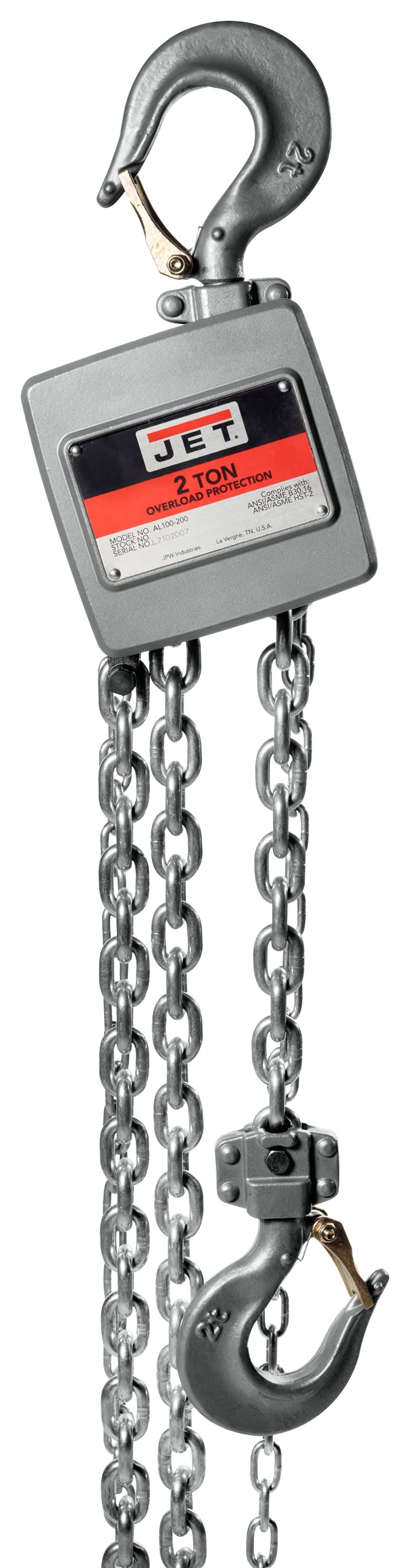 Photo 1 of ** NEW ** JET 2-Ton Aluminum Hand Chain Hoist, 20' Lift