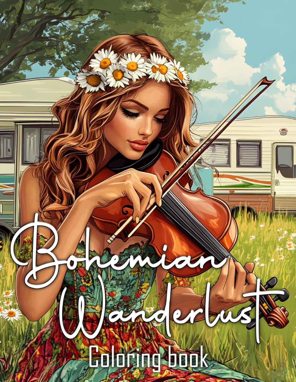 Bohemian Wanderlust Coloring Book: Bohemian Landscape Coloring Pages featuring Whimsical Nomad Scenes and Simple Detailed Dreamcatcher Sketches for Teens