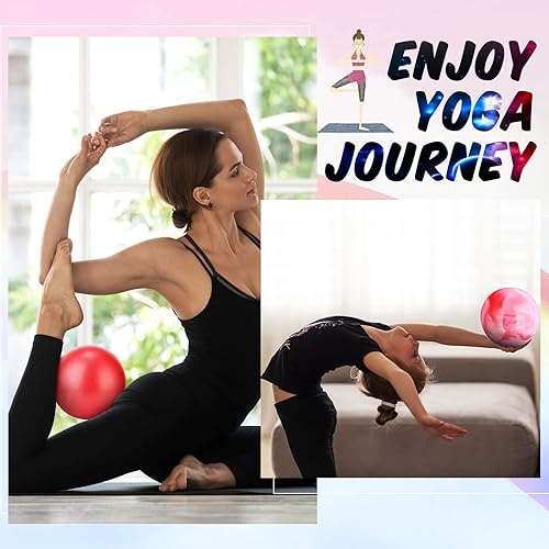 Miniatura 6 de Sotiff Pelota pequeña de pilates, mini pelota de ejercicio, pelota de yoga de 9 pulgadas, pelota de entrenamiento para entrenamiento básico, pilates